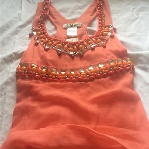 Chloe racerback embellished top.